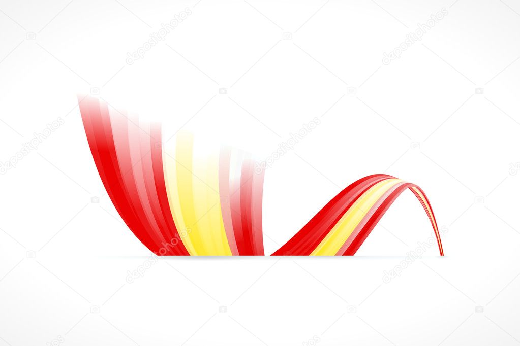 Abstract Spanish waving flag isolated on white background