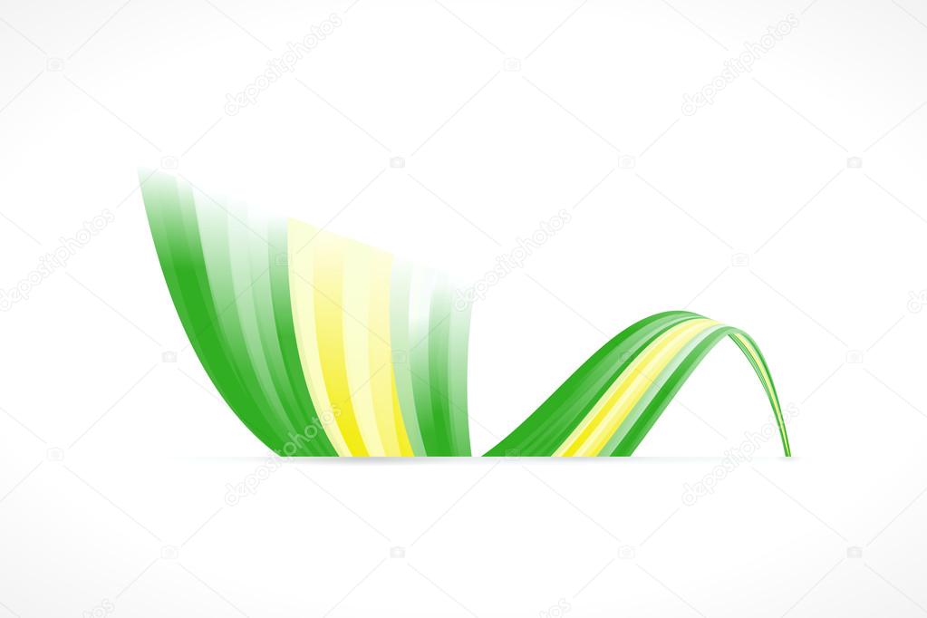Abstract Brazilian waving flag isolated on white background
