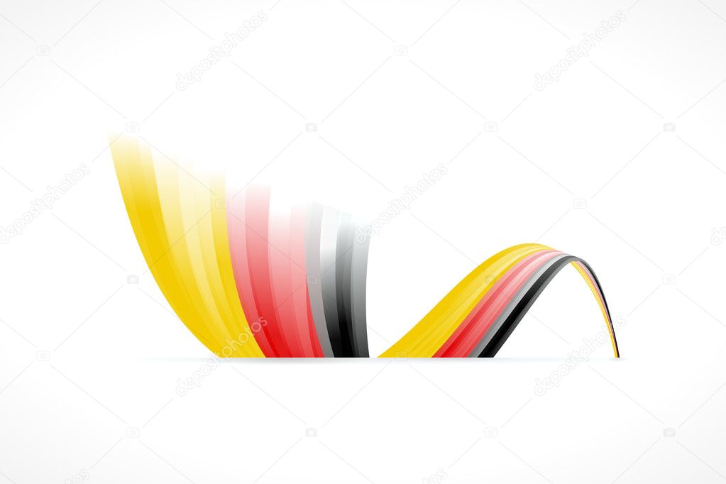 Abstract German waving flag isolated on white background