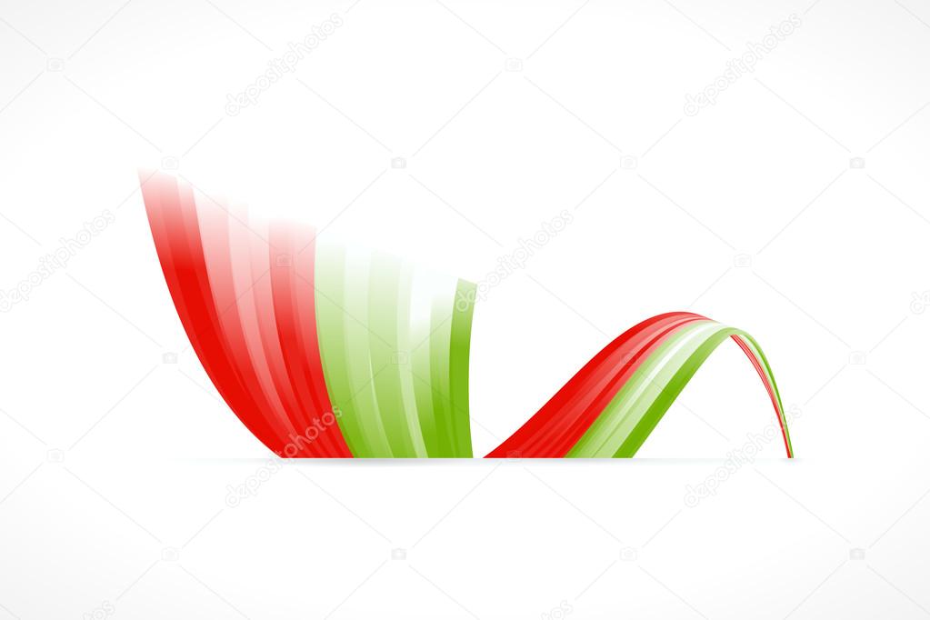 Abstract Portuguese waving flag isolated on white background