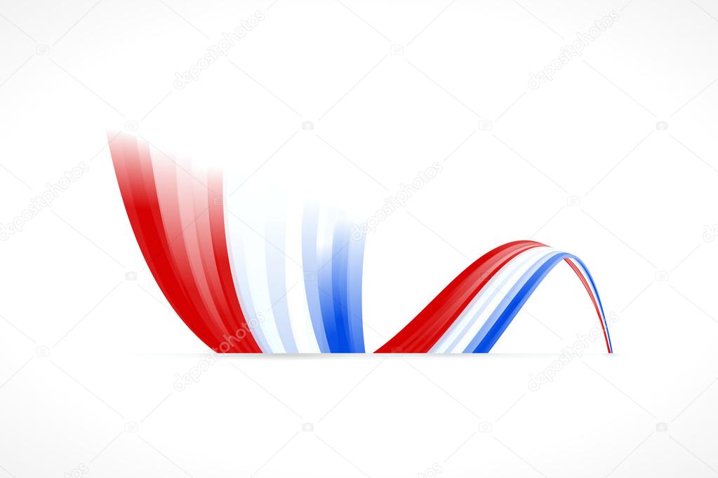 Abstract Dutch waving flag isolated on white background