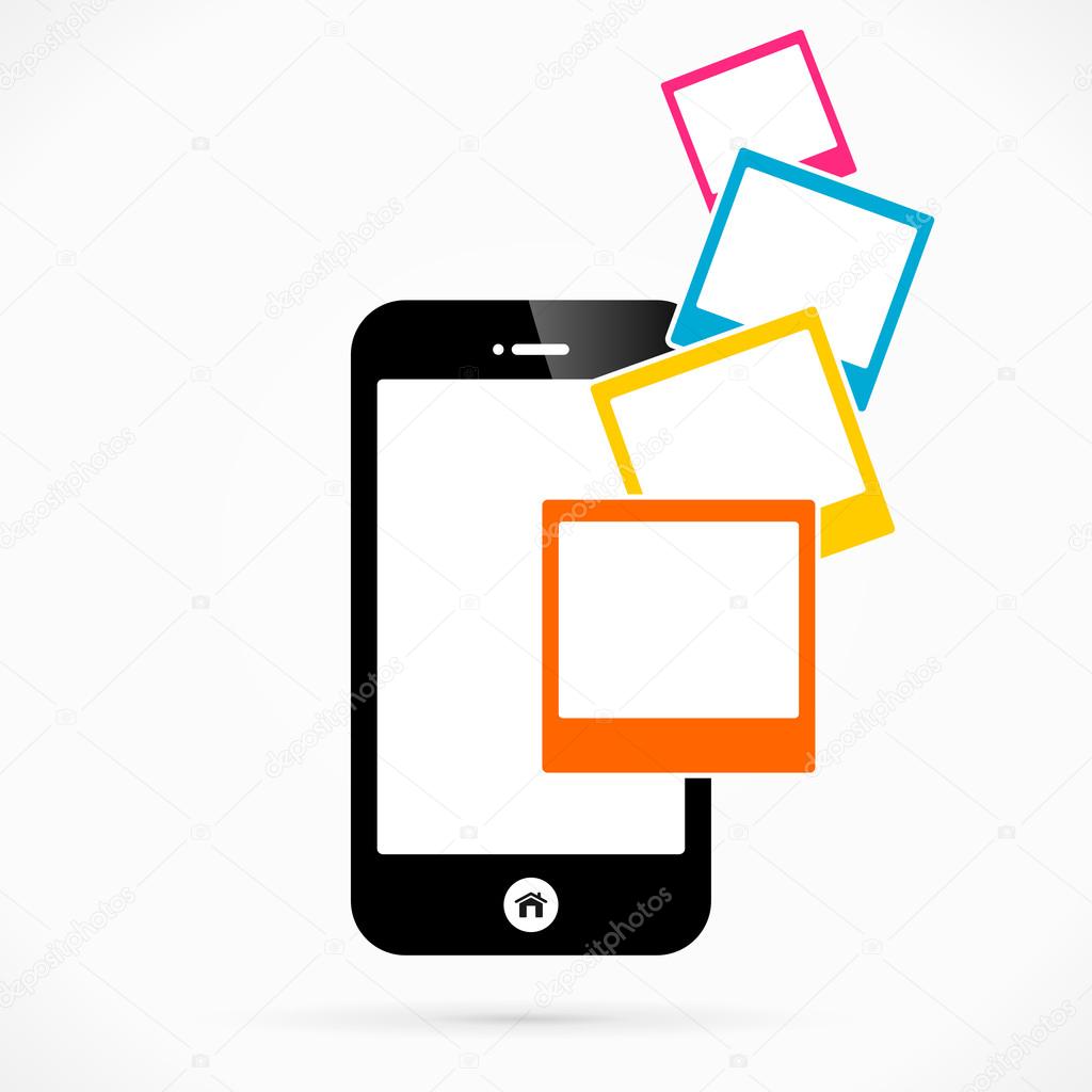 Photographs mobile phone applications vector illustration