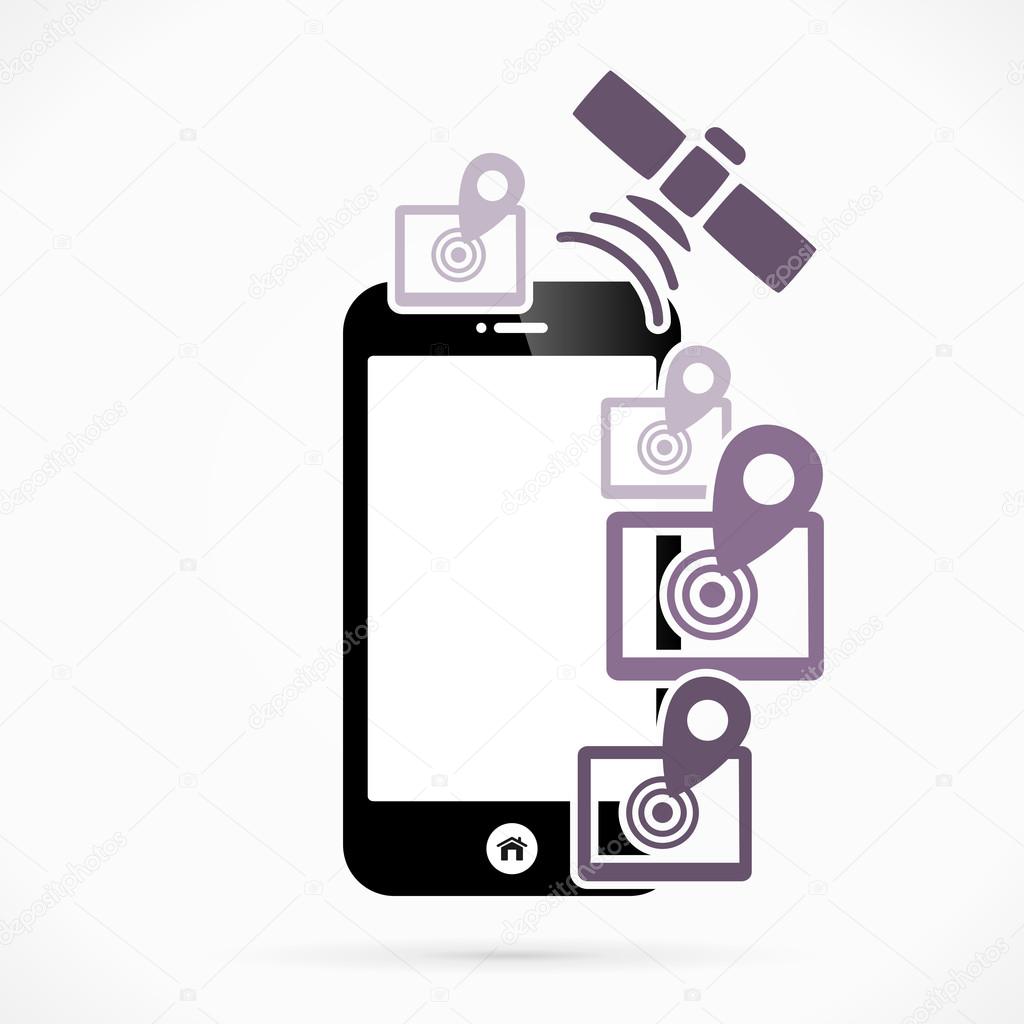 GPS mobile phone applications vector illustration