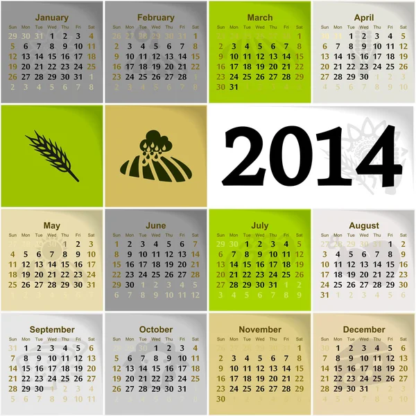 2014-kalender — Stock vektor