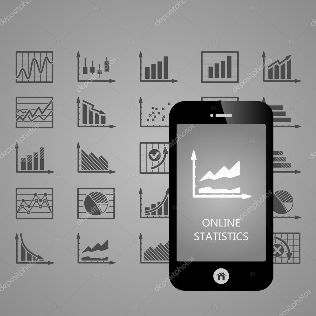 Business Infographic mobile phone applications vector illustration