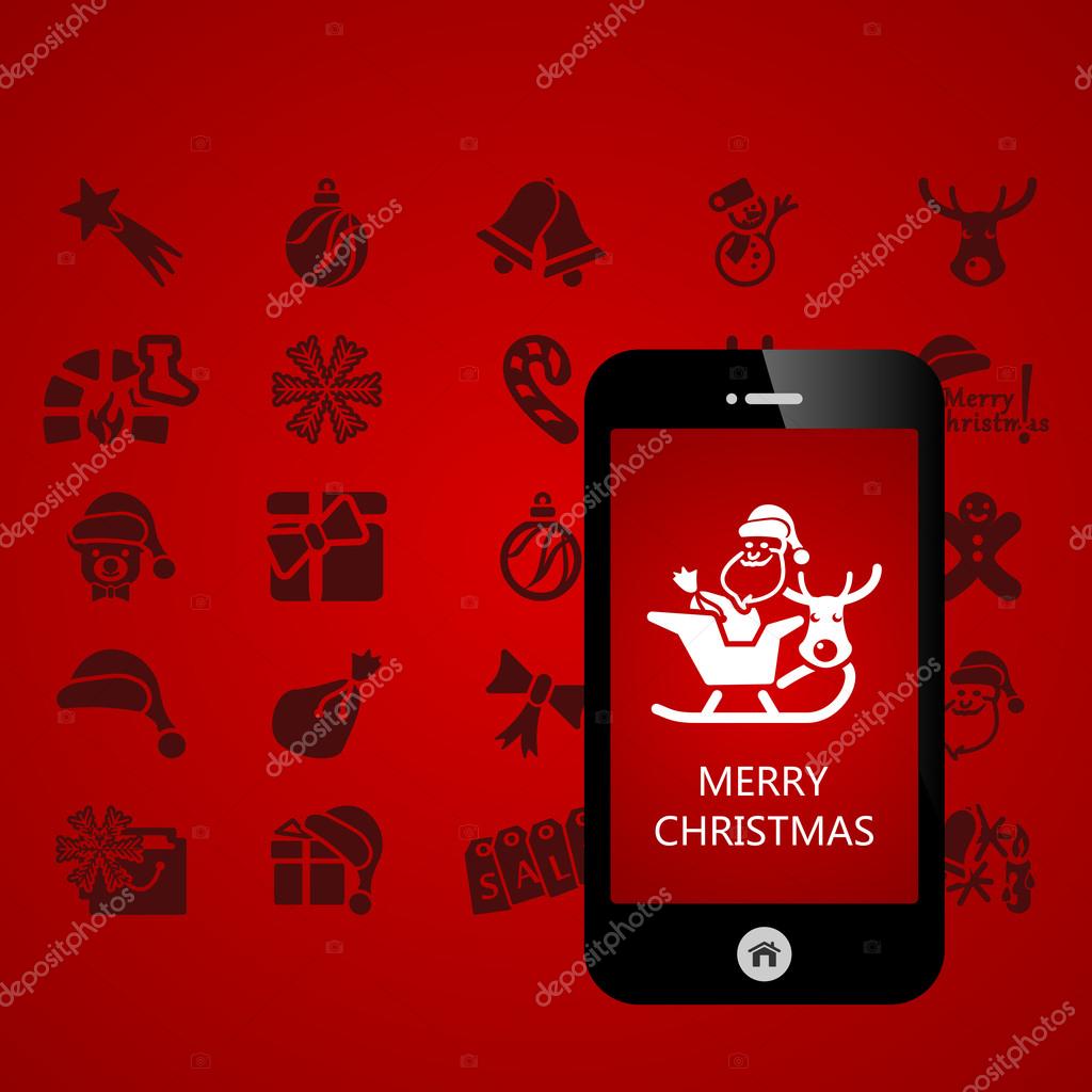 Christmas icon set vector abstract background