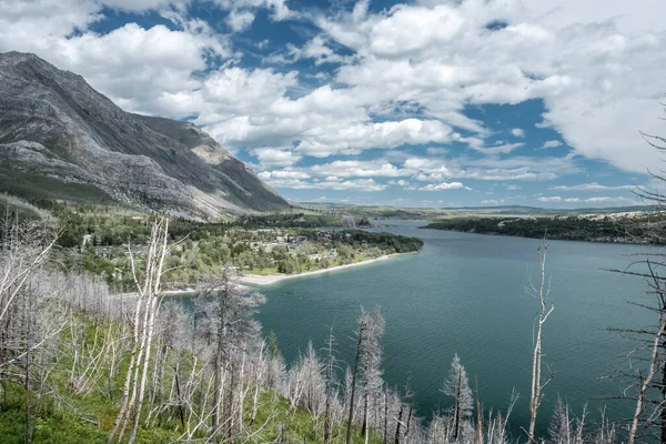 Wonderful view on the village of Waterton Park in Alberta in Canada