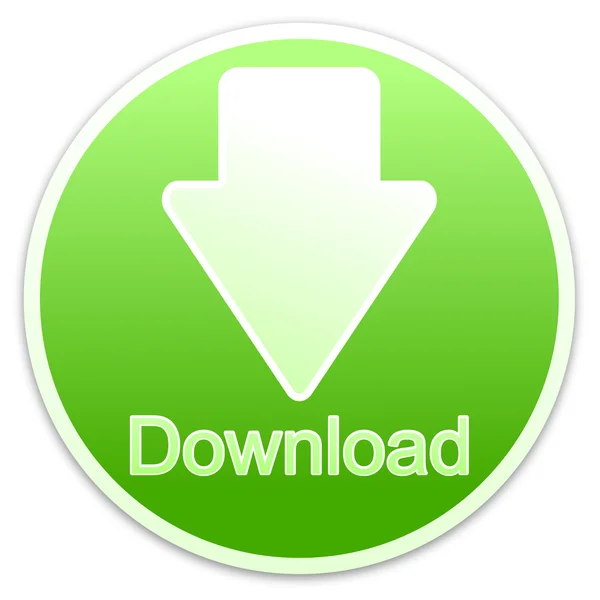 Botão de download verde (círculo ) — Fotografia de Stock