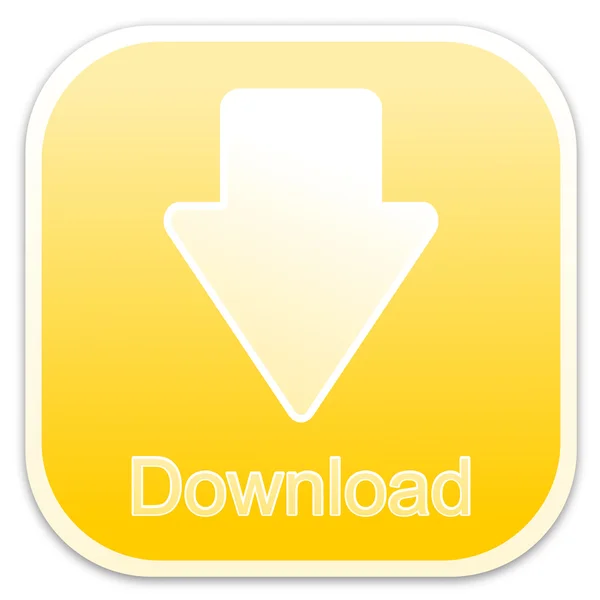 Download button yellow (square) — Stock Photo, Image