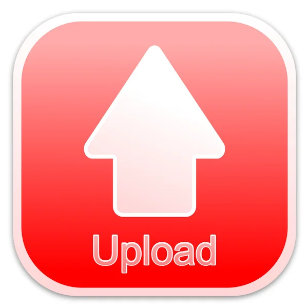 Upload-Taste rot (quadratisch)) — Stockfoto