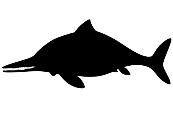 Ichtyosaurus silhouette — Image vectorielle