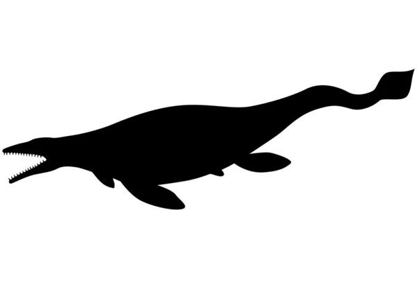 Силуэт мозазавра (тилозавра) — стоковый вектор