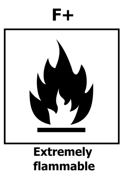 Hazard symbol extremely flammable — Stock Photo, Image