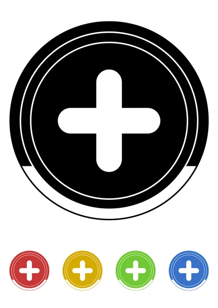 Plus pictogram cirkel — Stockvector
