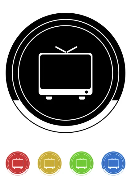 Televisie pictogram cirkel — Stockvector