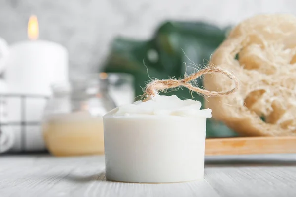 Natuurlijke Loofah Schrobber Het Podium Badkamer Geen Verspilling Het Leven — Stockfoto