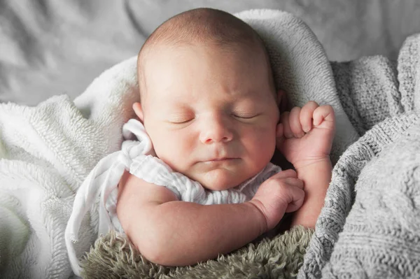 Newborn Sleeping Close Baby Care Concept — Stock Photo, Image