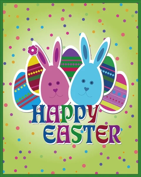 Happy Easter green postcard — Stock Vector