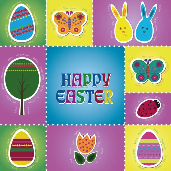 Colorful Easter Postcard — Stock Vector