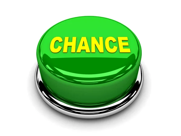 3d button green chance start push — Stock Photo, Image