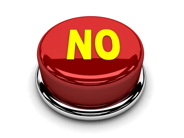 3d button red no stop disagreement push — Stock Photo, Image