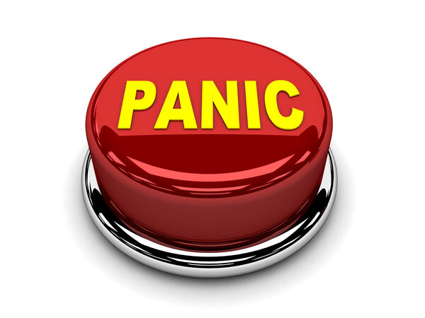 Трехмерная кнопка красная паника
