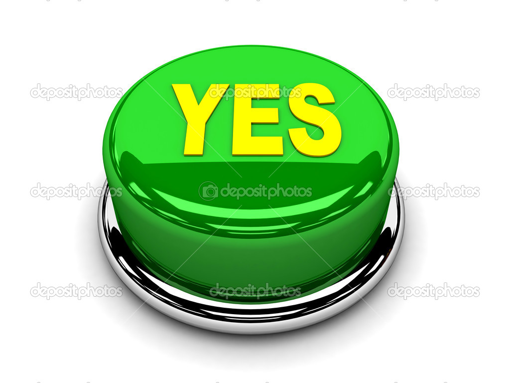 3d button green yes consented push