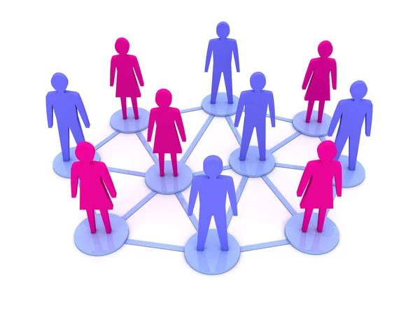 Connessioni. Social Network. Concetto Illustrazione 3D — Foto Stock