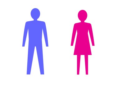 semboller ve erkek pembe ve mavi. illüstrasyon