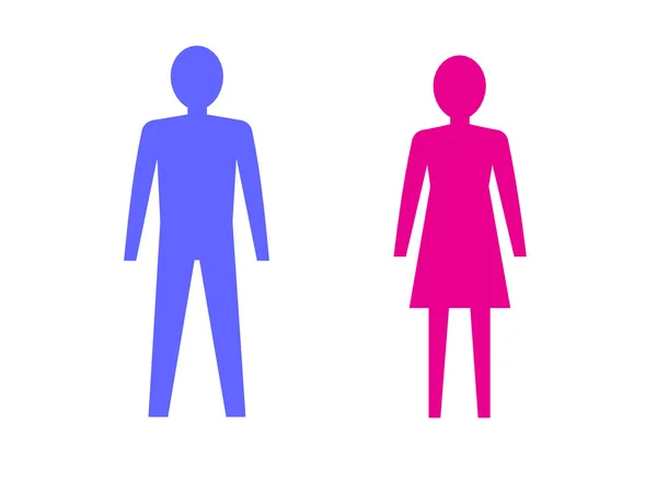 Symbolen van mannelijke en vrouwelijke roze en blauw. 3D illustratie — Stockfoto