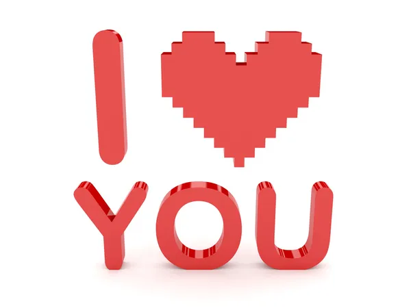 Heart and i love you text. — Stock Photo, Image