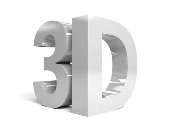 Palavra 3D sobre fundo branco. Conceito ilustração 3D — Fotografia de Stock