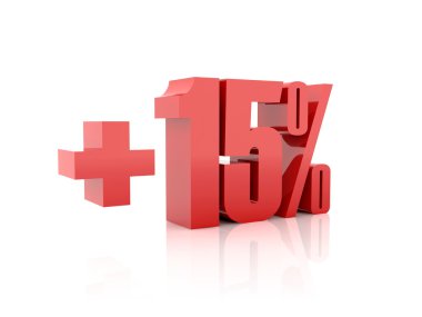 artı yüzde 15. Konsept illüstrasyon.