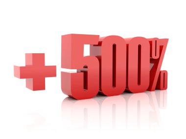 Plus %500. Konsept illüstrasyon.