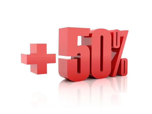 Plus 50 percent. Concept 3D illustration. — Stock Photo, Image