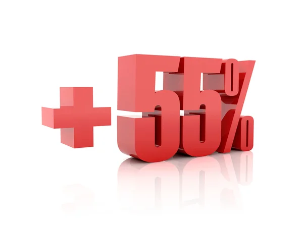 Plus 55 percent. Concept 3D illustration. — Stock Photo, Image