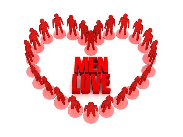 Los hombres aman. Concepto Ilustración 3D — Foto de Stock