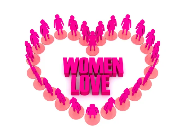 Women love. Concept 3D illustration — Stock Photo, Image