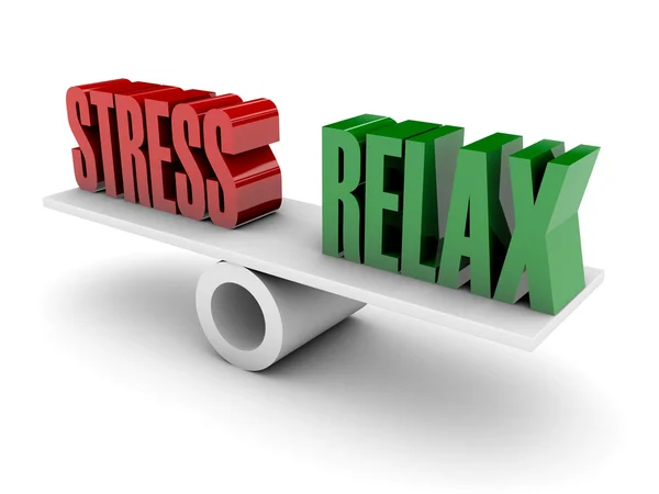 Stress e Relax equilibrio. Concetto Illustrazione 3D . — Foto Stock