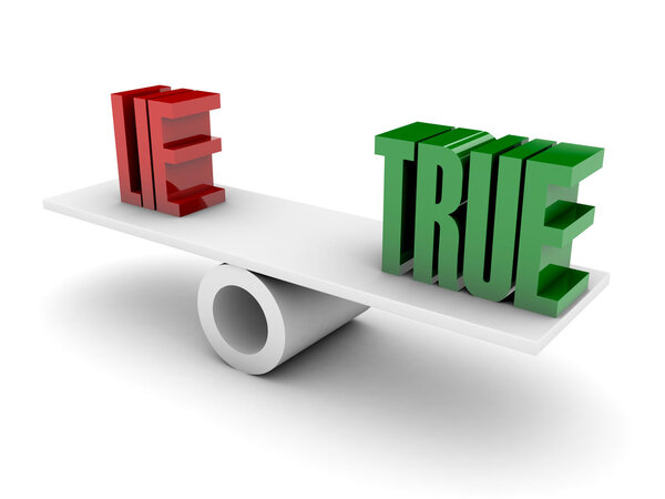 Ложь и истинная оппозиция. Концепция 3D иллюстрации
.