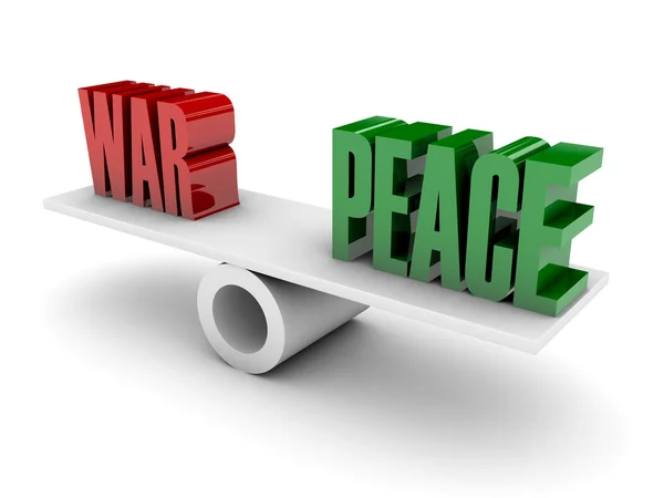 戦争と平和の反対。コンセプト 3 d イラスト. — ストック写真