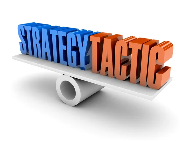 Strategie en tactiek evenwicht. concept 3d illustratie. — Stockfoto