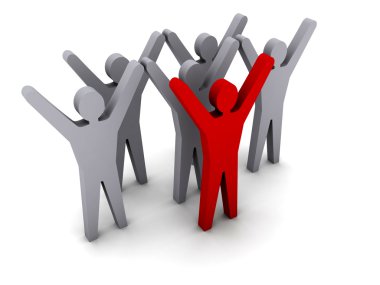 takımın başarısı. liderlik. Konsept illüstrasyon.