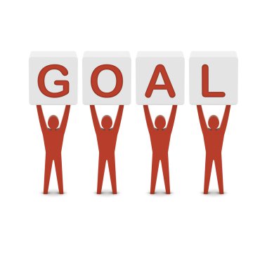 kelime hedef tutan adam. Konsept illüstrasyon.