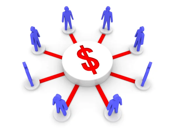 Money connect . Finance source. Concept 3D illustration. — Stock Photo, Image