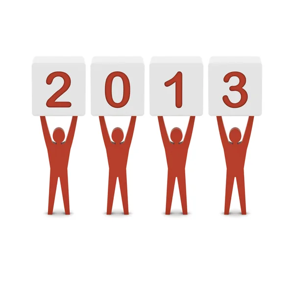 Men holding 2013. Concept 3D illustration. — Stock Photo, Image