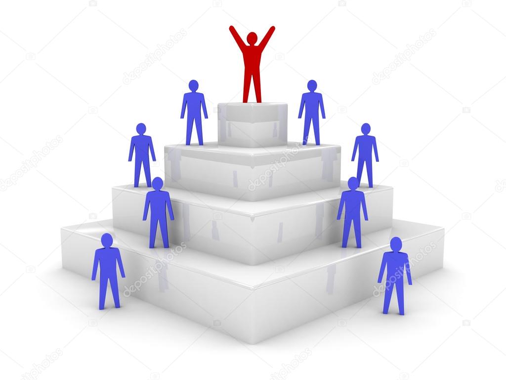 Social hierarchy. Leadership. Concept 3D illustration.