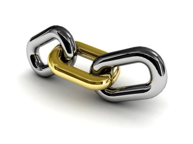 Beyaz arka plan üzerinde izole zinciri bağlantı. Konsept illüstrasyon.