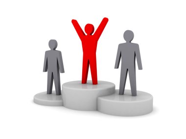 kazanan podyum. Konsept illüstrasyon.