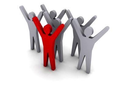 takımın başarısı. liderlik. kavram 3d illustratio